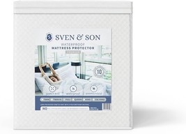 Sven And Son Waterproof Mattress Protector, Smooth Fabric Dimpled Stretc... - $27.86