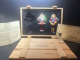 Nutcracker themed Glass Christmas ornaments in wooden crate by Thomas Pa... - $14.82
