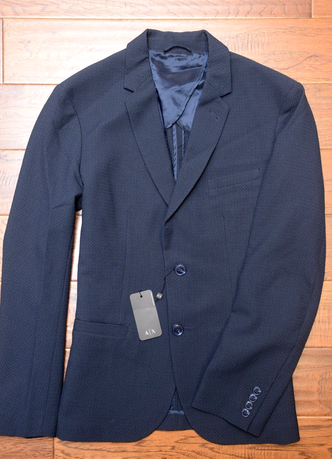 Armani Exchange A|X $220 Men&#39;s Navy Blue Stretch Fabric Sport Coat Blaze... - £57.33 GBP