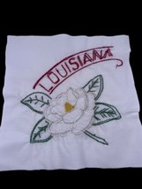 Louisiana Embroidered Quilted Square Frameable Art State Needlepoint Vtg... - £22.27 GBP