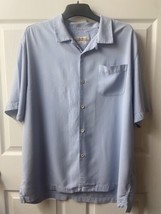Tommy Bahama Original Fit Short Sleeve Shirt Mens XL Blue All Silk Pocket - £15.74 GBP