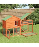  Rabbit Hutch Brown, Green Solid Pine Wood, Plywood - $462.27 CAD