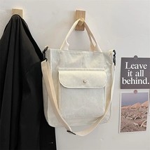 Corduroy Womens  Bag Vintage Shopping Bags for Women Zipper Girls Student Bookba - £100.87 GBP