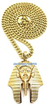 Pharaoh New Pendant With 30 Inch Long Cuban Style 6mm Chain Egyptian King Tut - £14.13 GBP