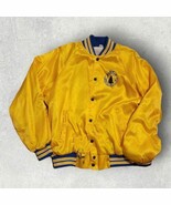 Vtg Harbor Yacht Club Lounge Supper Men&#39;s Bomber Jacket L Yellow Snap 80... - $29.97