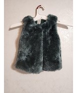 Little Lass Toddler Girls Faux Fur Vest Dark Green Snap Closure sz 3T - £8.46 GBP