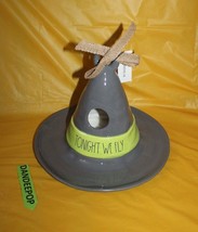 Rae Dunn Tonight We Fly Large Witch Hat Ceramic Birdhouse Feeder Halloween - £93.85 GBP