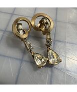 Vintage Tara Earings Rhinestone Dangle Screw Post Earrings Marked Tara - $12.34 CAD