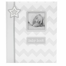 First 5 Years Baby Memory Book Gray Chevron Keepsakes Photos Shower Gift New - £18.45 GBP