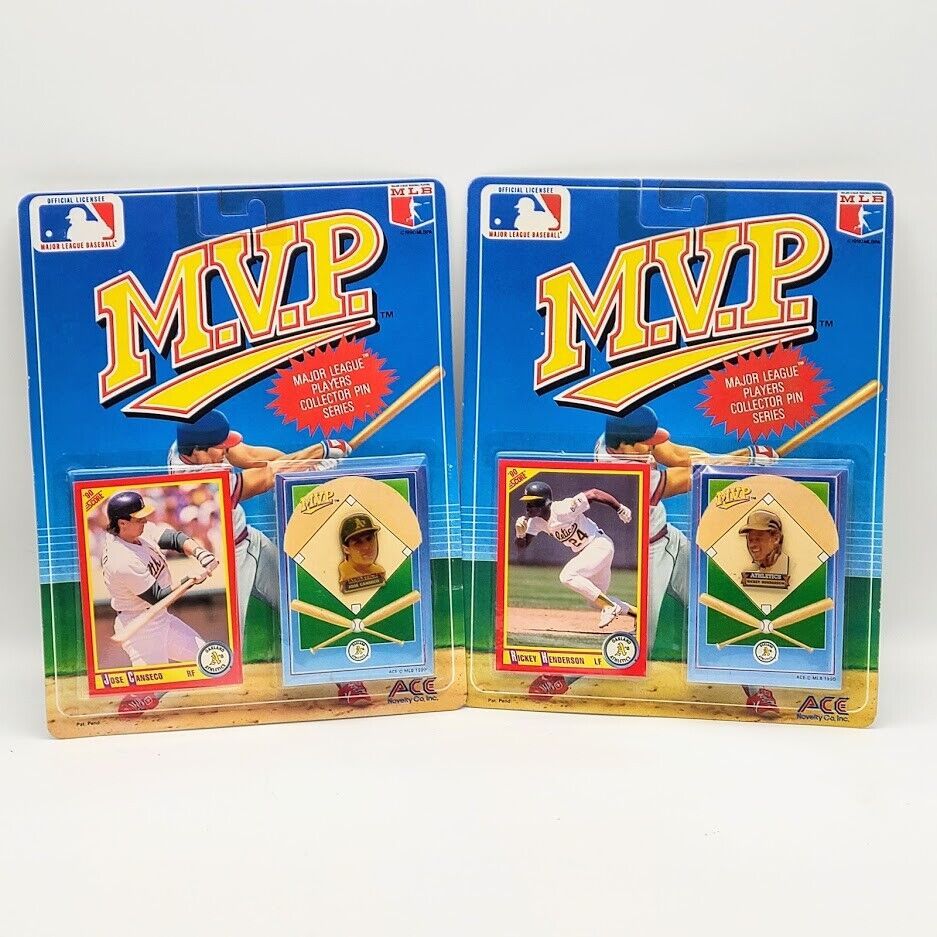 1990 MVP Jose Canseco / Ricky Henderson Oakland A's MLB Pin Baseball Cards PSA - $7.87