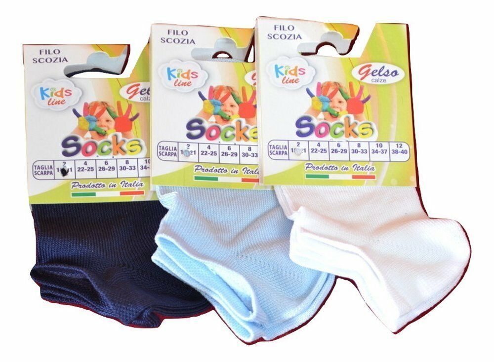 3 Pairs Baby Socks Filo Scotland Mulberry Art. 142 Made in Italy - $7.31+