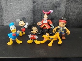 Disney Mickey Mouse Cake Topper 6 pc Figure Set Jake, Donald, Hook Lot CLEARANCE - £20.02 GBP