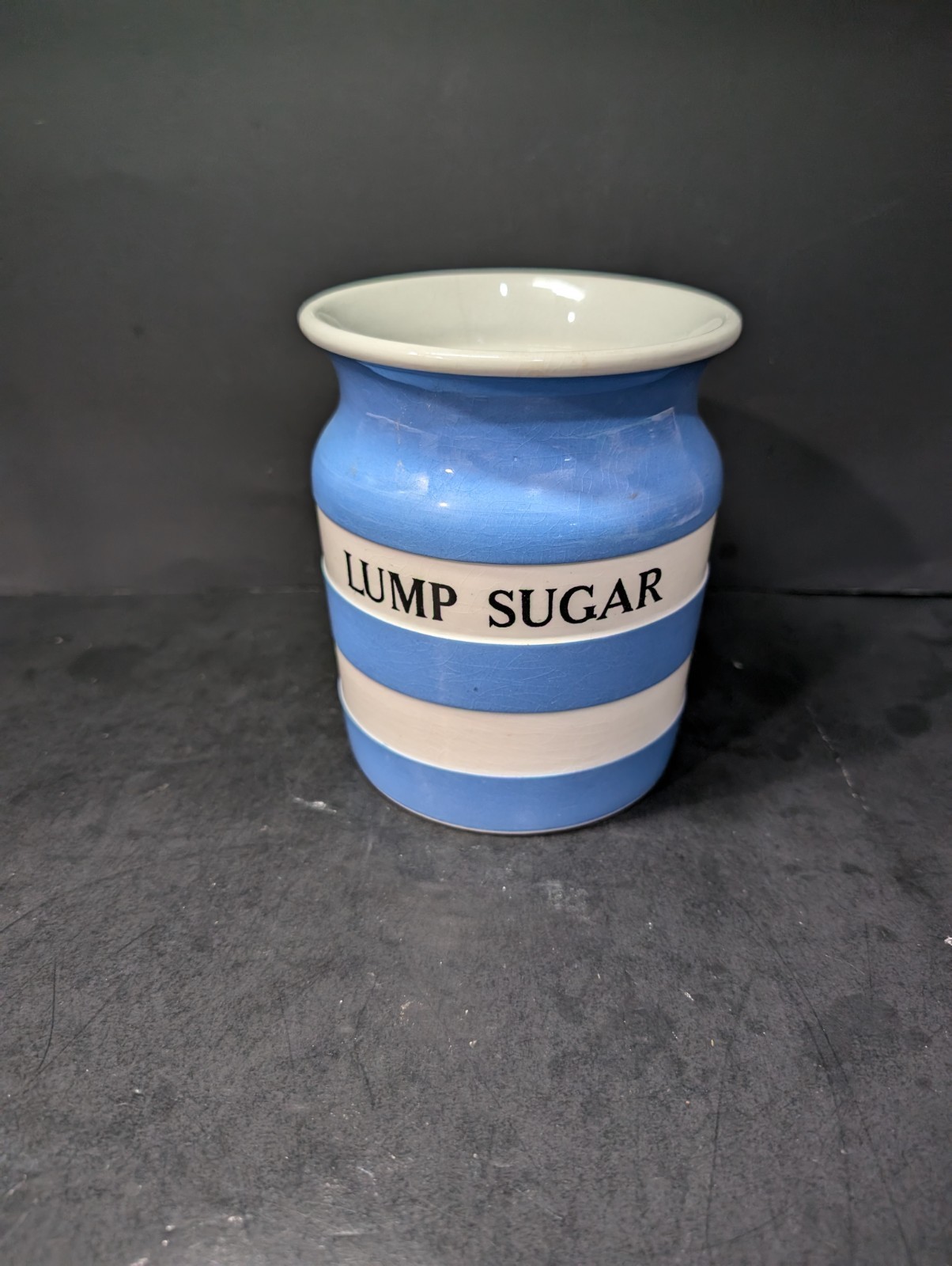 TG Green Cornishware Lump Sugar Jar, Vintage Canister, Blue &amp; White Stripes - £74.47 GBP