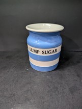 TG Green Cornishware Lump Sugar Jar, Vintage Canister, Blue &amp; White Stripes - £74.47 GBP