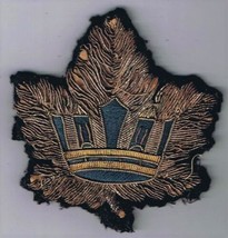 Canadian Military Forces Sew On Patch Crown On Maple Leaf Gold Bullion Wire - £5.61 GBP