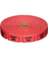 Red ADMIT ONE 2000 single Numbered TICKETS Roll admission door raffle PM... - £14.29 GBP