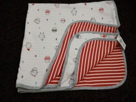 Macy's First Impressions Winter Penguins Reversible Baby Blanket NWT - £60.76 GBP