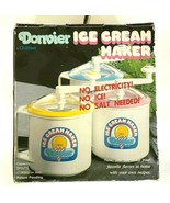 Vintage Donvier Chillfast Ice Cream Maker Blue Rim Crank w/ Box 1 Quart ... - $49.49