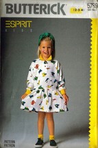 Child's PULLOVER DRESS Vintage 1987 Butterick Pattern 5789 Sizes 2-3-4 - $12.00