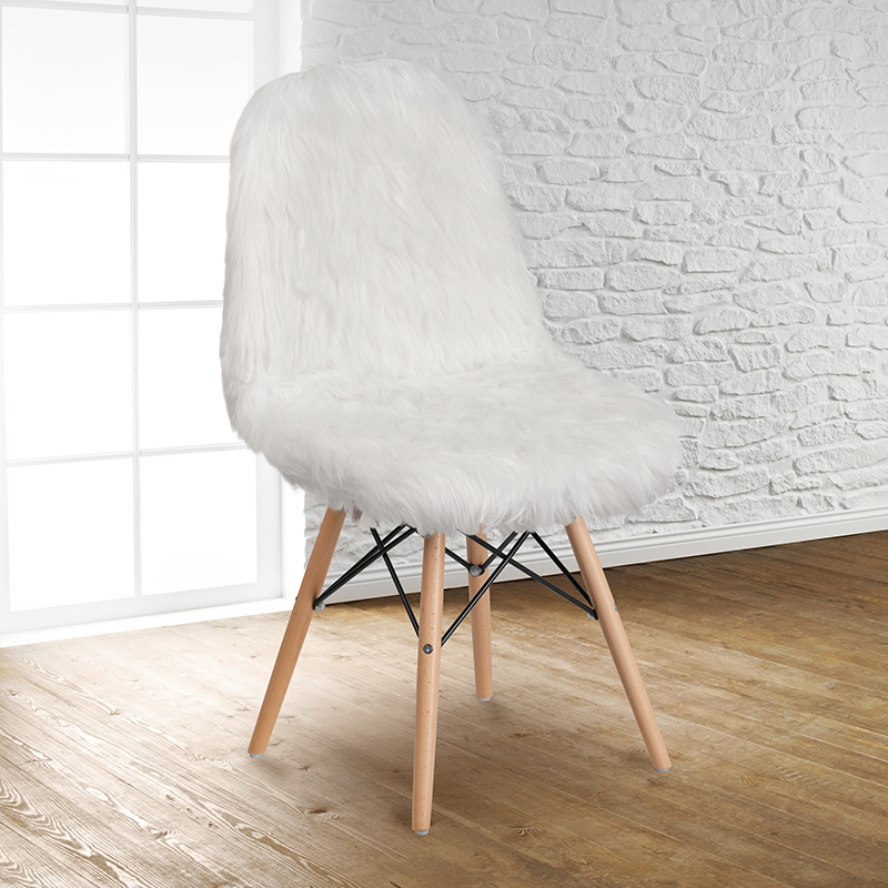 White Shaggy Chair DL-10-GG