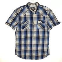 NWT Mens Size Medium Buffalo David Bitton Western Cowboy Style Plaid Shirt Top - £22.29 GBP