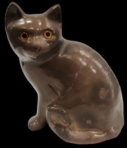 Vintage Large Brass Cat Sculpture ~Hollywood Regency Era Feline Figurine - £38.89 GBP