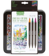Crayola Signature Brush & Detail Dual-Tip Markers W/Tin-Assorted Colors 16/Pkg ( - $55.99