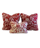 3 Pc Set Pillow Covers Designer MM Designs White Red Botanical Floral Tr... - £53.39 GBP