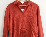 New!  Anthropologie TheKorner Orange Rust Button Front Top Sz Small - £29.21 GBP