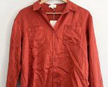 New!  Anthropologie TheKorner Orange Rust Button Front Top Sz Small - $36.55