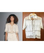 ZARA ZW COLLECTION COMBINED CROCHET BLOUSE M - $64.99
