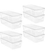 Vtopmart 8Pcs Clear Organizers And Storage Bins With Lids, Stackable Pla... - $56.02 CAD