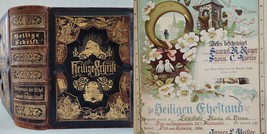 1893 Antique Bible Pa Fraktur Moyer Musselman Anders Markley Genealogy German - £463.36 GBP