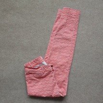 Old Navy Pixie Cropped Ankle Pants Womens Sz 0 Salmon Color Fish Pattern Skinny - £17.06 GBP