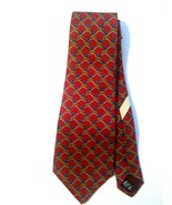 Salvatore Ferragamo Pure Silk Men&#39;s Tie Red Floral Print Italian Made In... - £46.34 GBP