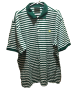 Masters Golf Augusta Georgia 60&#39;s Pima Cotton Green White Striped Polo S... - $12.86