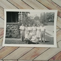 Vintage Photo Group In White Affluent Neighborhood Original One Of A Kind B&amp;W - £7.29 GBP