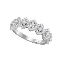 14k White Gold Womens Round Diamond Diagonal Square Single Row Band 1.00... - $1,399.00