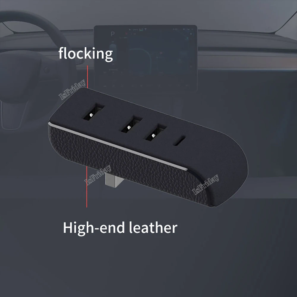 Glove Box USB Hub Ports For Tesla Model 3 Y Docking Station 4-in-1 USB Extende - £16.10 GBP