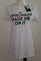 NWT Leprechaun Made Me Do It T-Shirt Tee Juniors Size XL St Patrick&#39;s Da... - £8.63 GBP