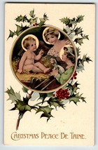 Christmas Postcard Angels Baby Jesus Peace Be Taine Undivided Back Valentine Ser - $18.45