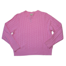 NWT J.Crew Cashmere Shrunken Cable-knit Crewneck Sweater in Lotus Bloom XXL - £79.92 GBP