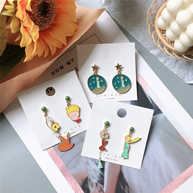 Game Fun Play Toys Trendy The Little Prince Cute Personality Fox Anime Earrings  - £23.17 GBP