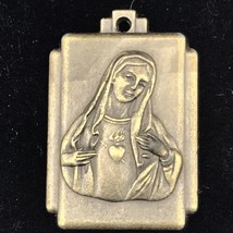 Mother Mary Pray For Us Charm Pendant Medal Catholic Christian Vintage - £9.40 GBP
