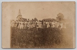 RPPC Victorian Folks Women Prairie Dresses Bonnets Old Lady Seated Postcard K30 - £10.32 GBP