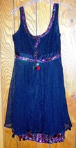 Black Sequined Dress Embellished Beaded Colorful Dress Size 12 - $35.99