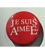 I Am Loved Love You Button in French Red Round Pin Pinback White Letter ... - $8.86