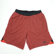 Adidas Athletic Shorts Mens Large Burgundy Red Heathered Gym Workout Running - $15.76