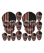 14 Pack of American Flag Skull Decals For Cars Trucks Vehicles Walls and... - $239.79 MXN