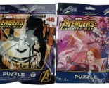 Lot of 2 Marvel Avengers 9&quot; x 10&quot; 48 pieces Jigsaw Puzzle Kids Travel. N... - $9.89
